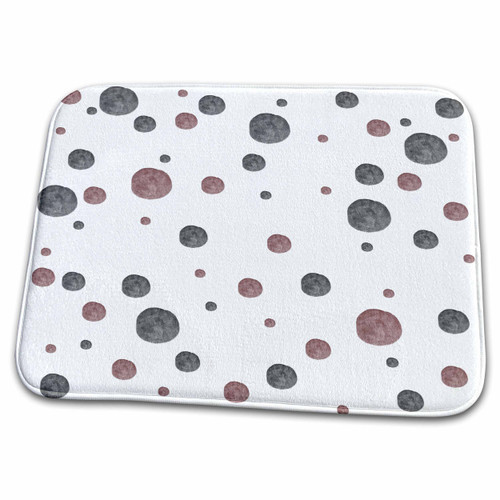 3dRose PS Chic - Ladybug Dots Black and Red Watercolor - Dish Drying Mats (ddm-213100-1)