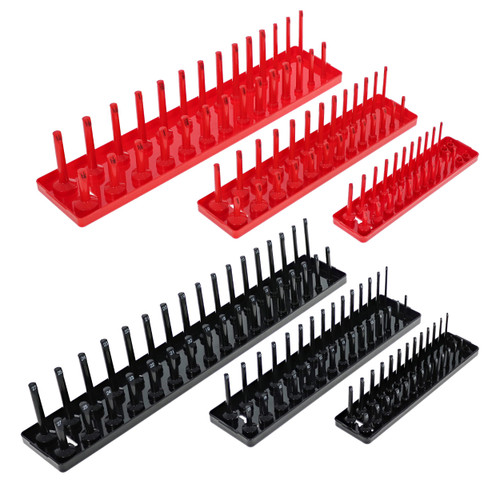 ABN Tool Box Socket Organizer Tray Set - 6pk SAE and Metric 1/4in 3/8in 1/2in Shallow and Deep Well Socket Holders