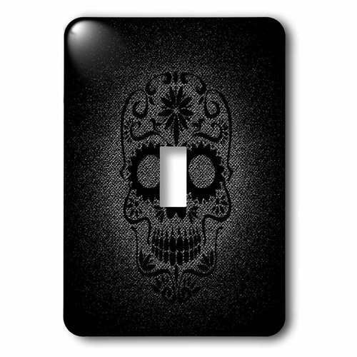 3dRose LSP_236813_1 Black Trendy Skull of Horror Single Toggle Switch