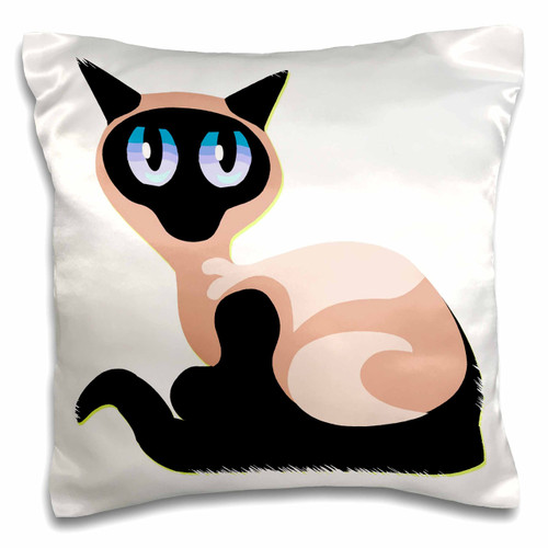 3dRose Pretty Blue Eyed Siamese Cat Pillow Case, 16 x 16 3dRose Pretty Blue Eyed Siamese Cat Pillow Case, 16 x 16