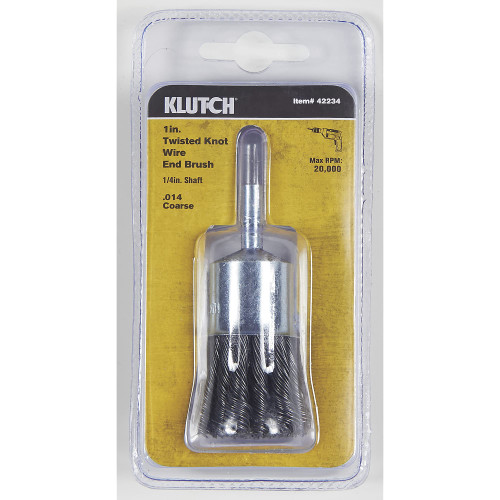 Klutch 1in. Twisted Knot End Coarse Wire Brush