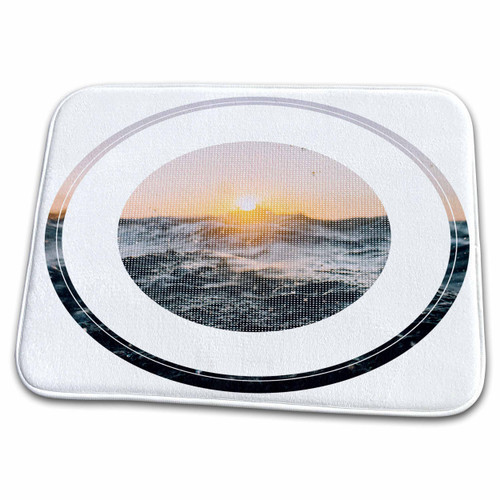 3dRose Stormy Sea Set In A Filtered Circle - Dish Drying Mats (ddm-263468-1)