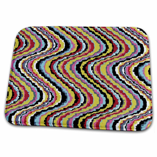 3dRose Image of Wavy Red Yellow And Black Pattern Under Glass - Dish Drying Mats (ddm-318331-1)