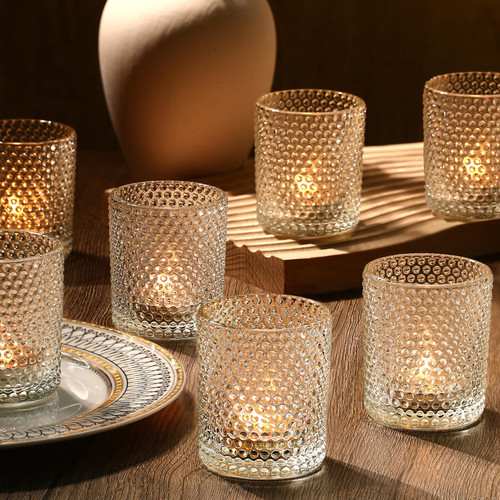 12 Pcs Clear Votive Candle Holders, Glass Tealight Candle Holder Bulk for Wedding Centerpiece Table Decor, Tea Light Candles Holders for Dinner Table,Birthday Party