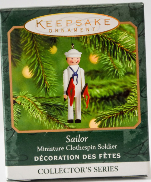 Hallmark Keepsake Ornament - Miniature Clothespin Soldier - Sailor - Sixth and Final in the Series (2000) QXM5334