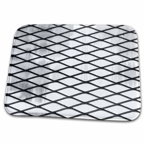 3dRose Image of black and white rhomb grid or grating. Industrial... - Dish Drying Mats (ddm-285870-1)