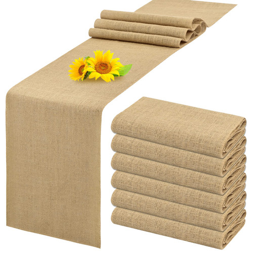 10 Pack Burlap Table Runner 12 x 108 Inch Wedding Table Runners Natural Jute Vintage Table Runner Rustic Hessian Table Cover for Wedding Table Decorations Farmhouse Thanksgiving (Natural) 10 Pack Burlap Table Runner 12 x 108 Inch Wedding Table Runners Natural Jute Vintage Table Runner Rustic Hessian Table Cover for Wedding Table Decorations Farmhouse Thanksgiving (Natural)
