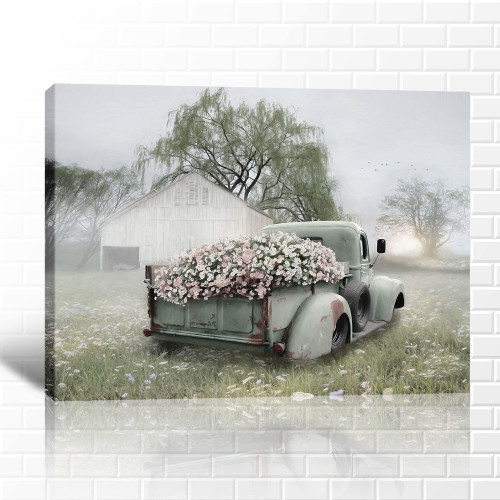 Farmhouse Truck Wall Art - Old Truck Canvas Prints, Barn Pictures Wall Art for Rustic Home Decor, Rustic Landscape Canvas Painting, Red Car Posters Framed Artwork for Country Wall Decor (18x24 Inches) Farmhouse Truck Wall Art - Old Truck Canvas Prints, Barn Pictures Wall Art for Rustic Home Decor, Rustic Landscape Canvas Painting, Red Car Posters Framed Artwork for Country Wall Decor (18x24 Inches)