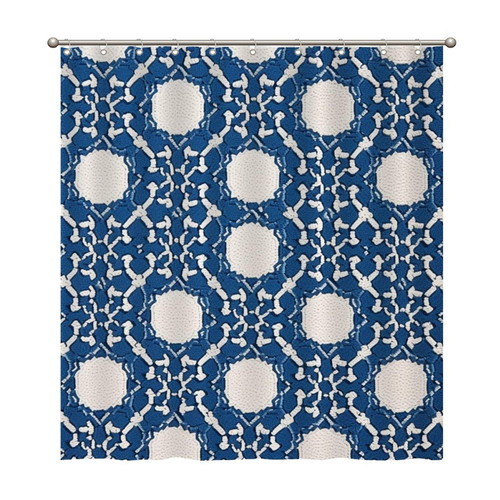 66x72 Inch Shower Curtains Navy Blue Geometric Pattern Waterproof Fabric Shower Curtain Polyester Fabric with Hooks, Bathroom Curtain Decor, Shower Curtain Sets Machine Washable