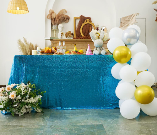 WISPET Sequin Tablecloth 90"x132" Baby Blue Party Glitter Tablecloth Rectangular Sequin Table Cover Overlay Glitter Wedding Birthday Reception Decoration Baby Bridal Shower Christmas Decorations WISPET Sequin Tablecloth 90"x132" Baby Blue Party Glitter Tablecloth Rectangular Sequin Table Cover Overlay Glitter Wedding Birthday Reception Decoration Baby Bridal Shower Christmas Decorations