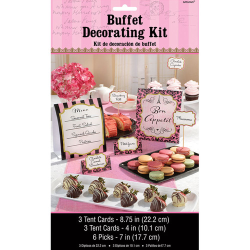 Amscan Day in Paris Buffet Table Decorating Kit, Multi Sizes, Multicolored