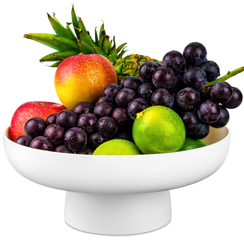 Awarmbe 10.4 Inch Fruit Bowl, Fruit Bowl For Kitchen Counter, Pedestal Fruit Bowl For Table Countertop, Decorative Fruit Bowls For Home, White Awarmbe 10.4 Inch Fruit Bowl, Fruit Bowl For Kitchen Counter, Pedestal Fruit Bowl For Table Countertop, Decorative Fruit Bowls For Home, White