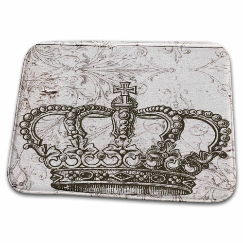 3dRose PS Vintage - Vintage Bronze Crown - Bathroom Bath Rug Mats (rug-110244-1)