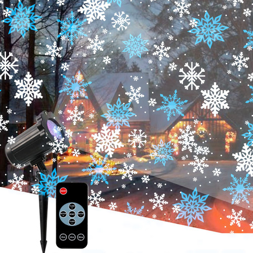 Christmas Snow Projector Flake Projector Indoor Snowfall Snowflake Projector Outdoor Snowfall Led Light Projector Xmas Projector Light Outdoor Reflector Christmas House Projection Timer Lights