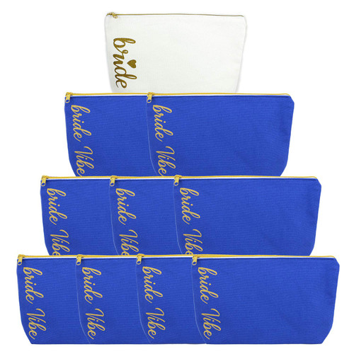 LADY&HOME Set of 10 Bridesmaids Cosmetic Bags Bridesmaid Gift Bags For Bachelorette Party Makeup Bags Bridesmaid Proposal Gifts, Bridal Party, Matron of Honor Gifts(Navy Blue) LADY&HOME Set of 10 Bridesmaids Cosmetic Bags Bridesmaid Gift Bags For Bachelorette Party Makeup Bags Bridesmaid Proposal Gifts, Bridal Party, Matron of Honor Gifts(Navy Blue)