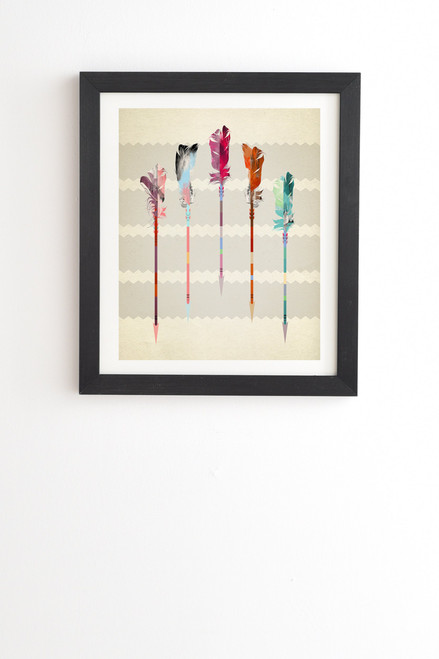 Deny Designs Iveta Abolina Black Framed Wall Art, 8" x 9.5", Feathered Arrows