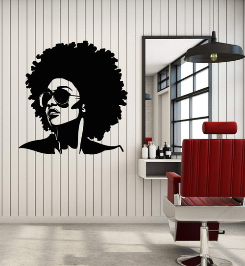 Vinyl Wall Decal Afro Girl Hairstyle Pop Art Glasses Beauty Salon Stickers Mural Large Decor (g4247) Black Vinyl Wall Decal Afro Girl Hairstyle Pop Art Glasses Beauty Salon Stickers Mural Large Decor (g4247) Black