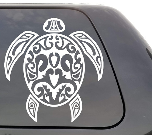 Tribal Sea Turtle - Vinyl Decal - Polynesian and Hawaiian Tribal Turtle - Wall Window Door Car Truck