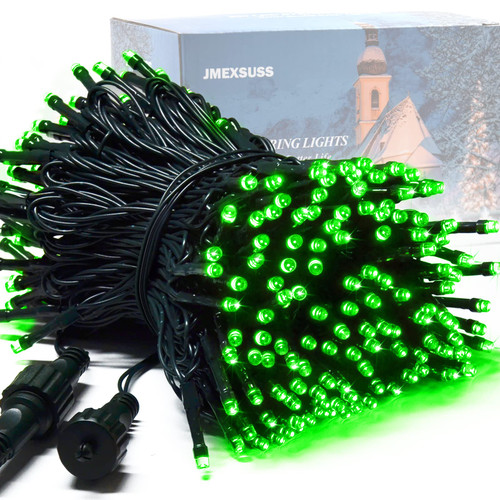 JMEXSUSS 200 LED Green Halloween Lights Indoor Outdoor, 66ft Expandable Halloween String Lights Plug in, 8 Modes Waterproof Green Christmas Tree Lights for Outside Yard Party Xmas Halloween Decor