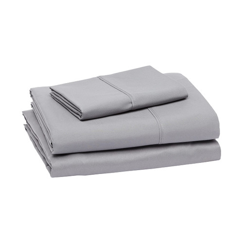 Amazon Basics Lightweight Super Soft Easy Care Microfiber 3-Piece Bed Sheet Set with 14-Inch Deep Pockets, Twin, Dark Gray, Solid Amazon Basics Lightweight Super Soft Easy Care Microfiber 3-Piece Bed Sheet Set with 14-Inch Deep Pockets, Twin, Dark Gray, Solid