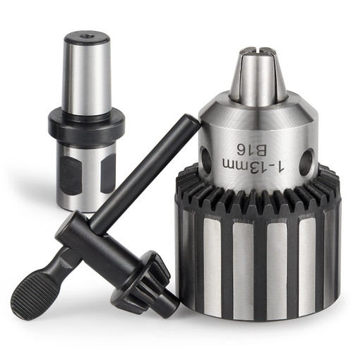Eumtenr HD Chuck HEAVY DUTY 1/2" (13mm) Magnetic Drill Chuck with 3/4" Weldon Shank Adapter Key Type Chuck Converter Tool for Drill Press (B16)