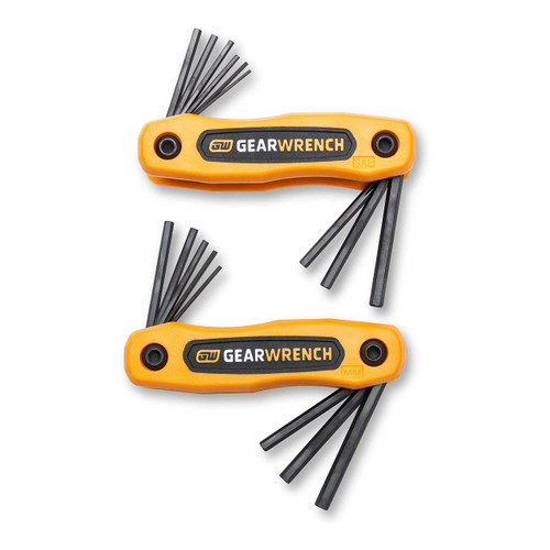GEARWRENCH 17 Piece SAE/Metric Short Arm Folding Hex Key Set - 83513