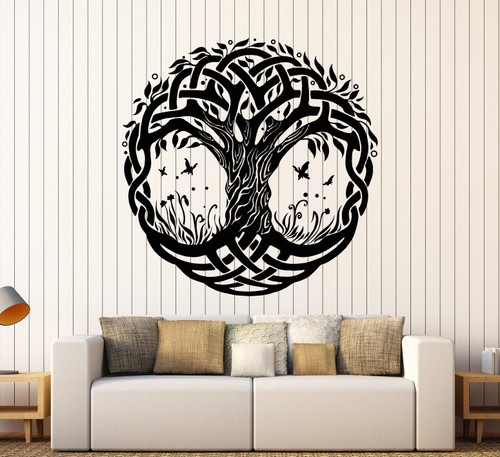 Vinyl Wall Decal Celtic Symbol Tree of Life Nature Butterflies Stickers Large Decor (1349ig) Silver Metallic Vinyl Wall Decal Celtic Symbol Tree of Life Nature Butterflies Stickers Large Decor (1349ig) Silver Metallic