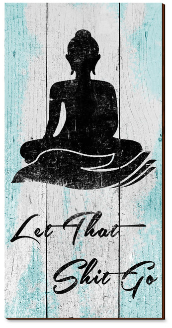 Chuniff Funny Bathroom Wall Decor, Buddhist Quote Bathroom Wall Art, Funny bathroom signs with Hooks, Let That Shit Go