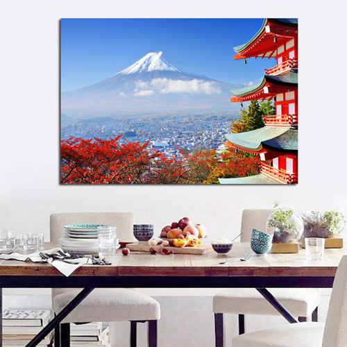 Canvas Printed Modern Pictures Snow Mountain And Cherry Landscape Painting Decorative Pictures For Living Room Home Decoration-60x80cm No frame Canvas Printed Modern Pictures Snow Mountain And Cherry Landscape Painting Decorative Pictures For Living Room Home Decoration-60x80cm No frame