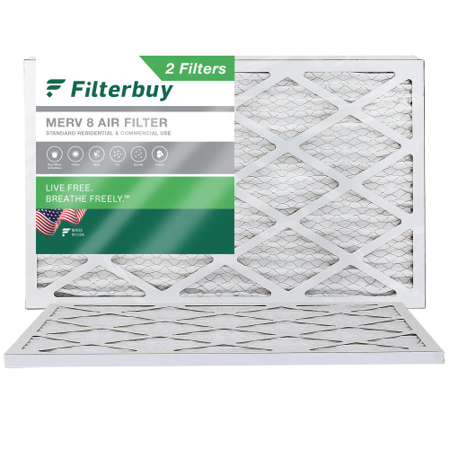 Filterbuy 14x28x1 Air Filter MERV 8 Dust Defense (2-Pack), Pleated HVAC AC Furnace Air Filters Replacement (Actual Size: 13.50 x 27.50 x 0.75 Inches)