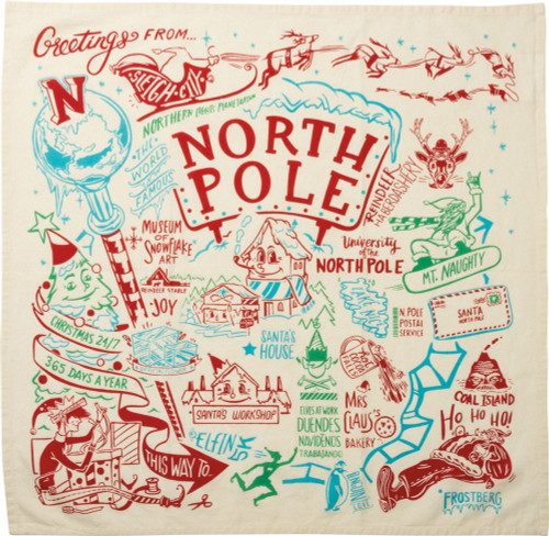 Primitives by Kathy States Dish Towel, 28 x 28, North Pole