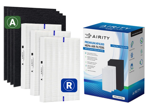 HPA300 HEPA Filter Replacement Compatible with Honeywell Air Purifiers by Airity | Honeywell Air Purifier Filter Replacement Compatible for Honeywell R Filter | Honeywell HPA300 Replacement Filters (3 HEPA Filters and 4 Carbon Prefilters)