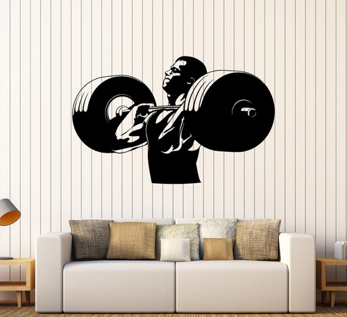 DesignToRefine Vinyl Wall Decal Gym Fitness Muscled Bodybuilding Sports Art Stickers (318ig) Sky Blue
