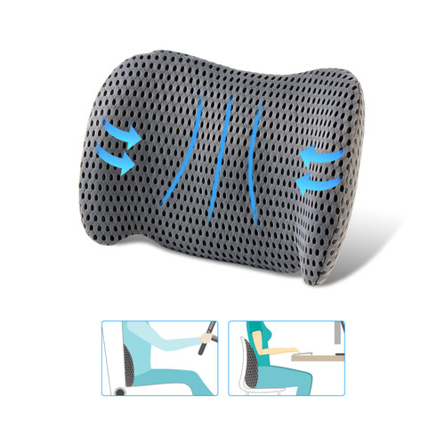 FOUSUPDT Lumbar Pillow, Lumbar Support Pillow for Office Chair, Ergonomic Memory Foam Back Pillow for Car, Chair Back Support for Low Back Pain Relief, Back Support for Office Chair, Car, Bed (Grey) FOUSUPDT Lumbar Pillow, Lumbar Support Pillow for Office Chair, Ergonomic Memory Foam Back Pillow for Car, Chair Back Support for Low Back Pain Relief, Back Support for Office Chair, Car, Bed (Grey)