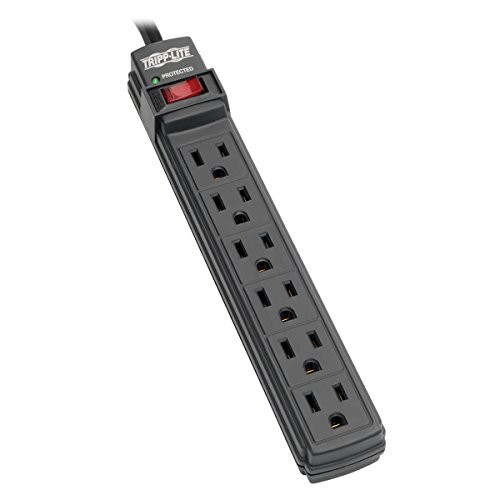 Tripp Lite 6 Outlet Surge Protector Power Strip, 6ft Cord, Black, Lifetime Warranty & $10,000 INSURANCE (TLP6B) Tripp Lite 6 Outlet Surge Protector Power Strip, 6ft Cord, Black, Lifetime Warranty & $10,000 INSURANCE (TLP6B)