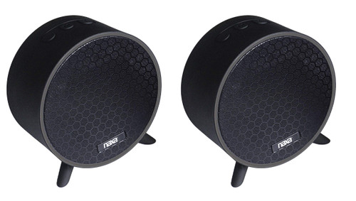 Naxa Electronics Dual Bluetooth True Wireless Sync Speakers Combo, Black