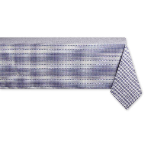 DII Farmhouse Gingham, Checked Tabletop Collection, Tablecloth, 52x52, French Blue