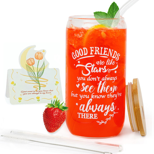 Best Friends Gifts for Women - Friendship Gifts for Women Friends - Best Friend Birthday Gifts for Women - Gifts for Friends Female Graduation - 16 Oz Can Glass, Good Friends Are Like Stars" Gift Best Friends Gifts for Women - Friendship Gifts for Women Friends - Best Friend Birthday Gifts for Women - Gifts for Friends Female Graduation - 16 Oz Can Glass, Good Friends Are Like Stars" Gift