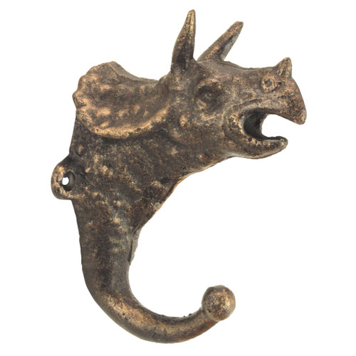 Design Toscano Triceratops Decorative Dinosaur Foundry Cast Iron Wall Hook