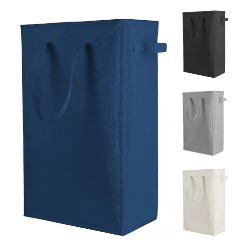 Odonata Slim Laundry Hamper Handles Collapsible Laundry Basket Thin Dirty Clothes Basket Narrow Laundry Bag Foldable Dirty Hamper 45L (Navy blue) Odonata Slim Laundry Hamper Handles Collapsible Laundry Basket Thin Dirty Clothes Basket Narrow Laundry Bag Foldable Dirty Hamper 45L (Navy blue)