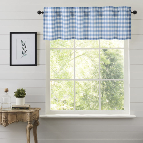 VHC Brands Annie Blue Buffalo Check Farmhouse Valance Kitchen Curtain 16x60 VHC Brands Annie Blue Buffalo Check Farmhouse Valance Kitchen Curtain 16x60