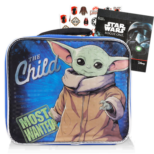 Baby Yoda Store Star Wars Baby Yoda Lunch Bag Set - Baby Yoda School Supplies Bundle with Insulated Lunch Box and Stickers for Boys and Girls (Mandalorian School Supplies)