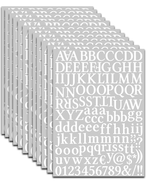 1584 Pieces 12 Sheets Letter Stickers,Self Adhesive Vinyl Waterproof Mailbox Numbers Stickers,Alphabet Number Stickers for Mailbox,Window,Door,Sign,Address Number,Business (1 Inch, White)