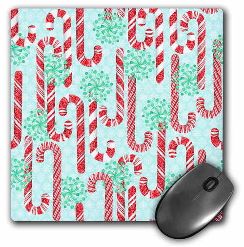3dRose Cassie Peters Christmas - Candy Canes - Mouse Pads (mp_354117_1)