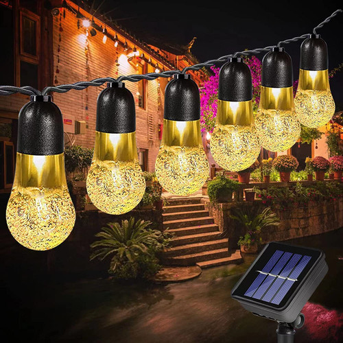 Solar Outdoor String Lights 30 LED 26 FT Crystal Globe Lights 8 Lighting Modes Waterproof Decorative String Lights Solar Powered Patio Lights for Garden Yard Porch Wedding Party Decor (Warm White) Solar Outdoor String Lights 30 LED 26 FT Crystal Globe Lights 8 Lighting Modes Waterproof Decorative String Lights Solar Powered Patio Lights for Garden Yard Porch Wedding Party Decor (Warm White)