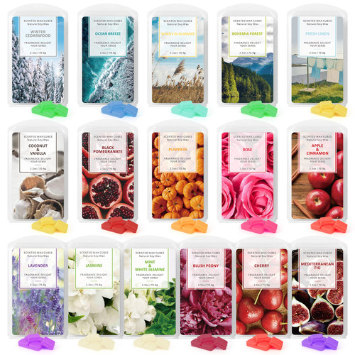 Scented Wax Melts, Wax Melts Wax Cubes, Soy Wax Cubes for Warmer Wax Melts Gift Set for Mom 16 Pack (16x2.5oz) Scented Wax Melts, Wax Melts Wax Cubes, Soy Wax Cubes for Warmer Wax Melts Gift Set for Mom 16 Pack (16x2.5oz)