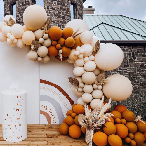 DIY 134Pcs Neutral Double-Stuffed Balloon Garland Arch Kit, Boho Garland Double Layer Matte Orange Cream Peach Apricot Balloons Set for Wedding Birthday Baby Shower Balloons Party Decorations DIY 134Pcs Neutral Double-Stuffed Balloon Garland Arch Kit, Boho Garland Double Layer Matte Orange Cream Peach Apricot Balloons Set for Wedding Birthday Baby Shower Balloons Party Decorations