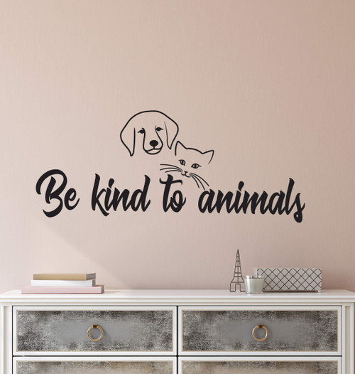 Vinyl Wall Decal Stickers Motivation Quote Words Be Kind to Animals Inspiring Letters 3178ig (22.5 in x 9 in)