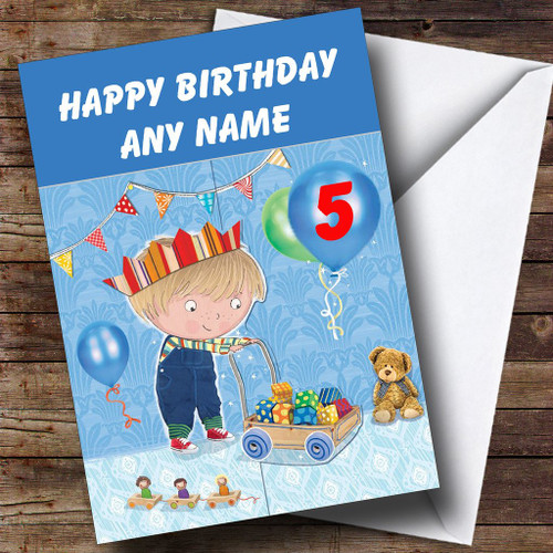 Birthday Boy Blue Personalized Birthday Greetings Greetings Card