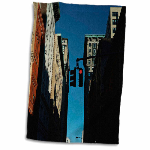 3dRose Kike Calvo Travel - Red Light in Union Square in Manhattan New York - Towels (twl-219810-1)